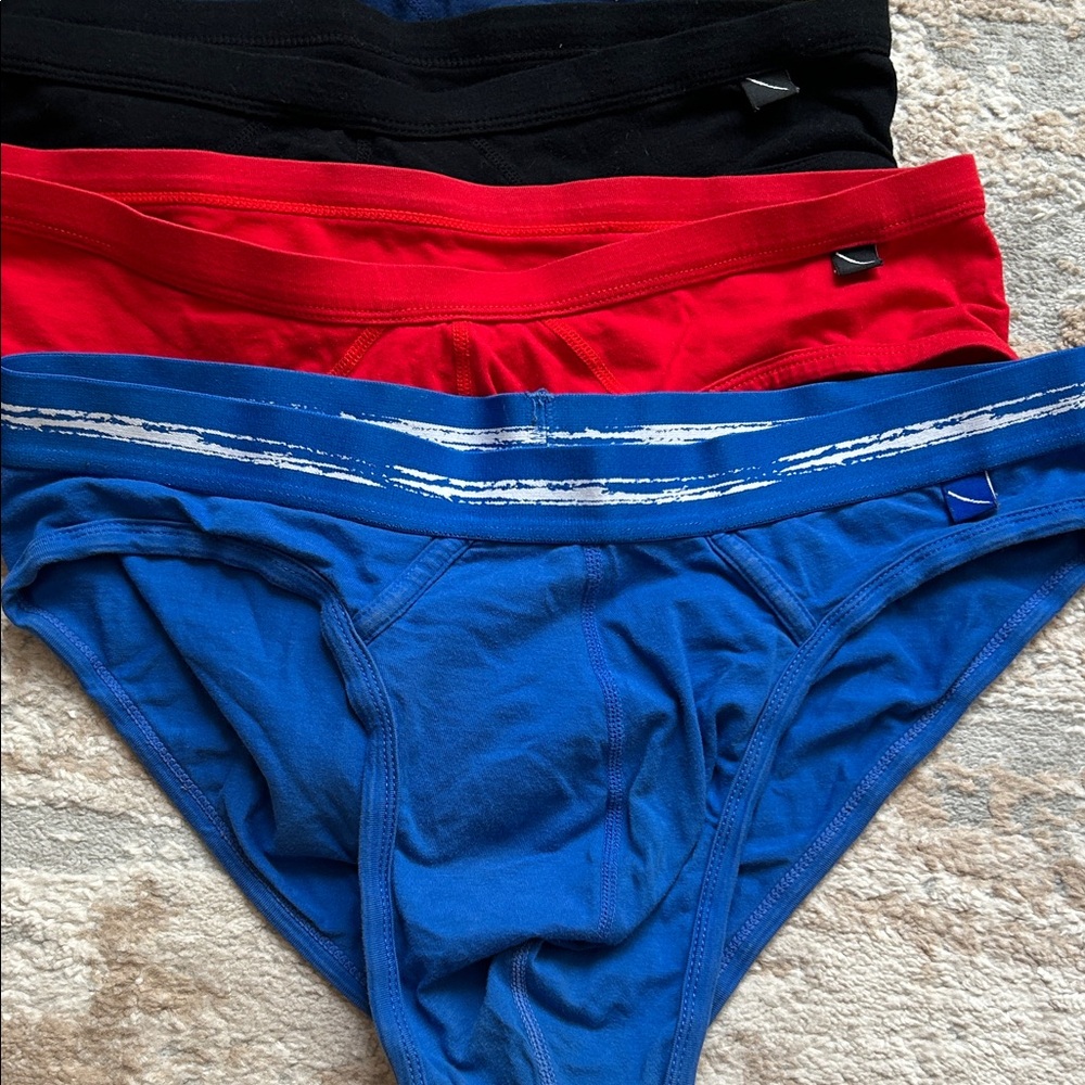 Andrew Christian Men's Briefs - Set of 7 in Red, Blue, and Black - Size Large - Picture 6 of 14